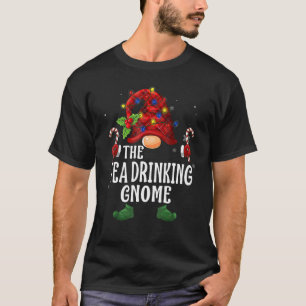 T-shirt Gnome buveur de thé plaid de Buffalo famille assor