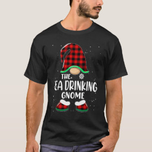 T-shirt Gnome buveur de thé plaid de Buffalo famille assor
