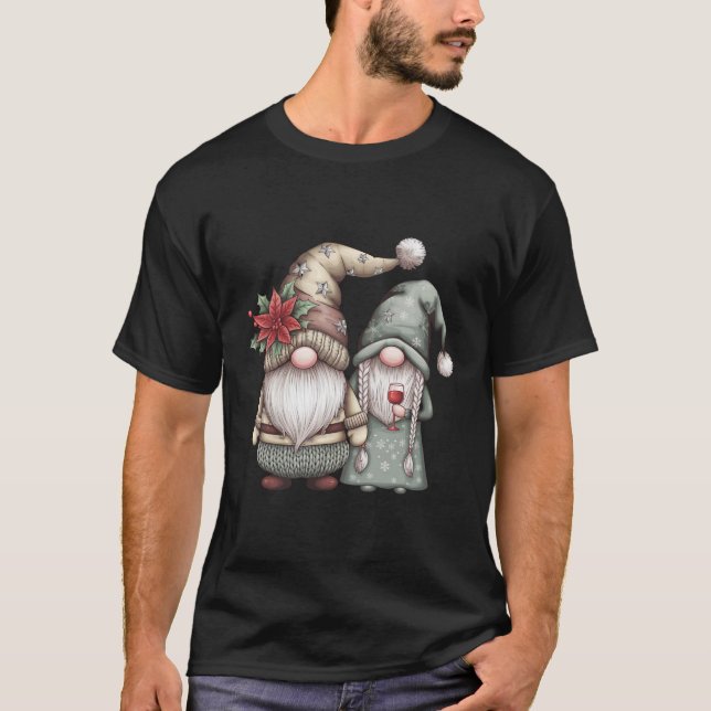 T-shirt Gnome Couple Christmas (Devant)