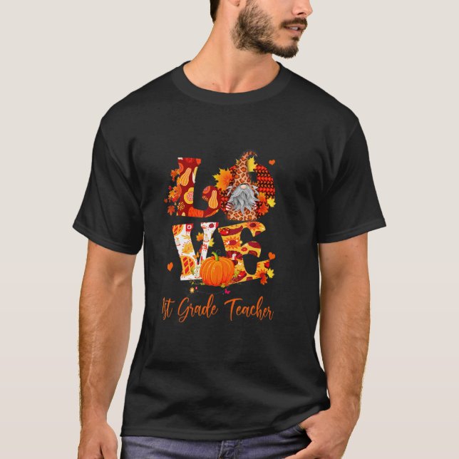 T-shirt Gnome d'amour de léopard d'automne Professeur de 1 (Devant)