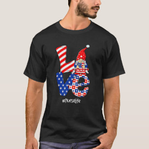 T-shirt Gnome d'amour Vie d'infirmière Stéthoscope Indépen