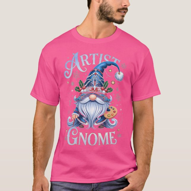 T-shirt Gnome d'artiste Noël Magie Créative Festive (Devant)