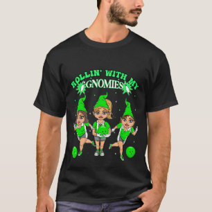 T-shirt gnome de bowling pour femmes Rollin' avec mes gnom