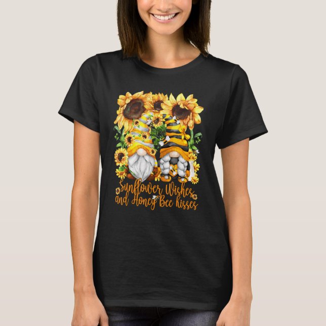 T-shirt Gnome De Fleur De Soleil Florale Pour Les Femmes A (Devant)