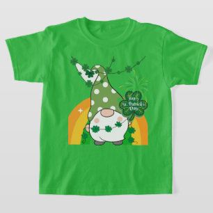 T-shirt Gnome de la Saint Patrick avec ShamrocksT-Shirt