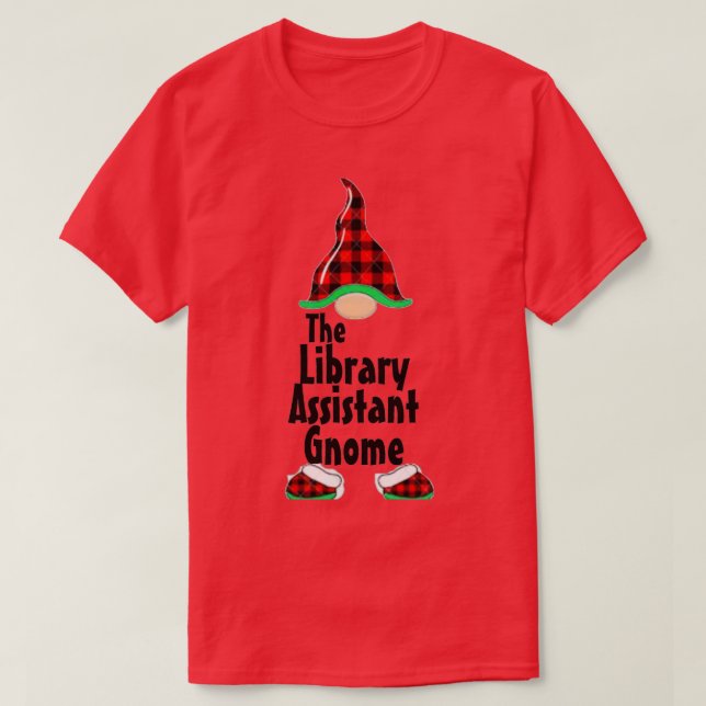 T-shirt Gnome de l'Assistant Bibliothèque (Design devant)