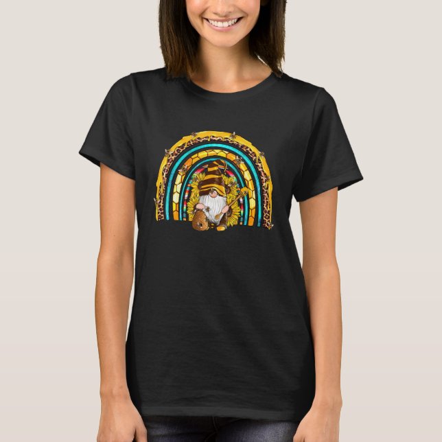 T-shirt Gnome de l'Ouest avec Sunflower Honeycomb Arc en c (Devant)