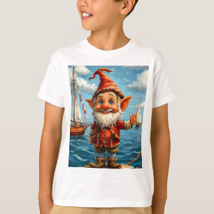 T-shirt Gnome de mer joyeuse : Salutation au quai.