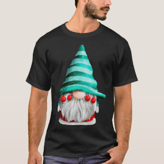 T-shirt Gnome de Noël avec Casquette et Beard Fête Rouge P