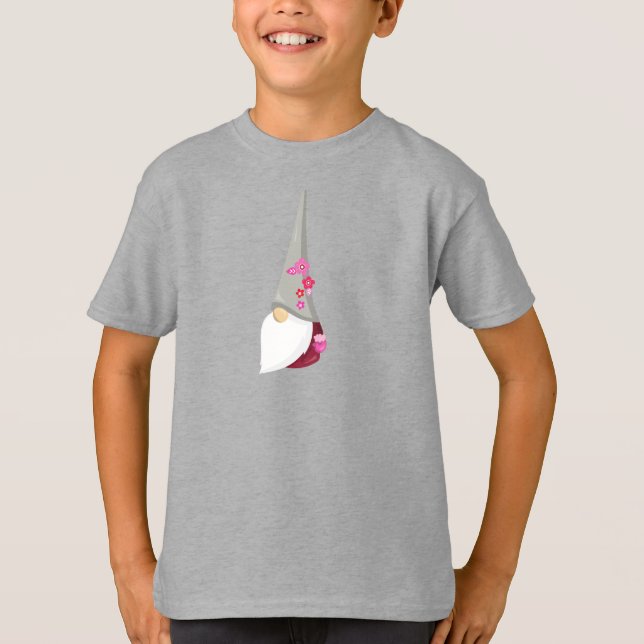 T-shirt Gnome de printemps, Gnome mignonne, Gnome de jardi (Devant)