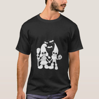 T-shirt Gnome de squelette féminin Halloween Hommes Femmes