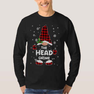 T-shirt Gnome de tête Buffalo Plaid Noël de famille assort