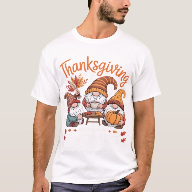 T-shirt Gnome de Thanksgiving Automne Léopard Dinde T esse (Devant)
