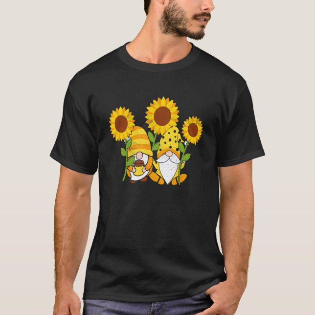 T-shirt Gnome de tournesol unique pour femmes Sunflowe fle (Devant)
