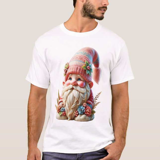 T-shirt Gnome en fleurs  (Devant)