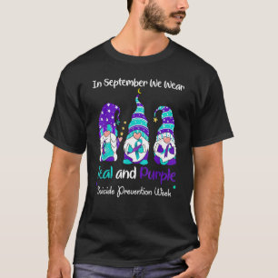 T-shirt Gnome En Septembre Nous Portons Le Turquoise Et Le