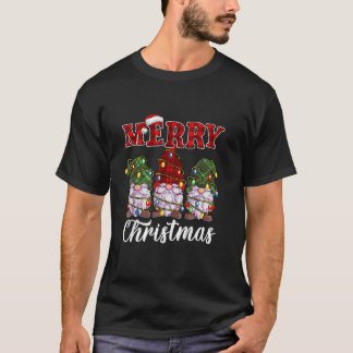 T-shirt Gnome Famille Noël pour Femmes Hommes Buffalo Plai
