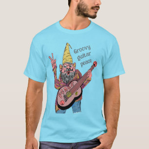 T-shirt Gnome Fantaisiste avec Guitare de la Paix, Vibe Gr