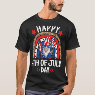 T-shirt Gnome Fête de l'Indépendance Usa Day Happy 4th O