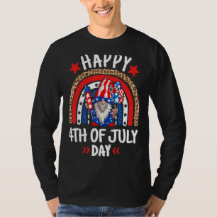 T-shirt Gnome Fête de l'Indépendance Usa Day Happy 4th O