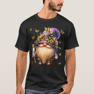 T-shirt Gnome florale mignonne à fleurs de printemps Graph