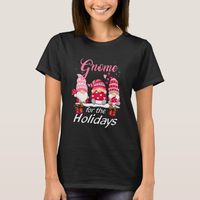 T-shirt Gnome for the Holidays Three Gnomes Christmas Paja (Devant)