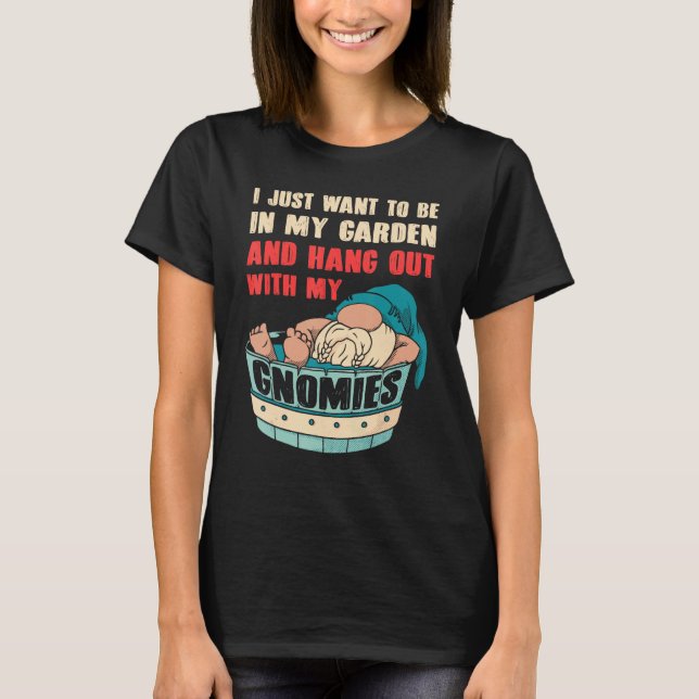 T-shirt Gnome Gardening For Gnome  Gardener Gnomes Addict  (Devant)