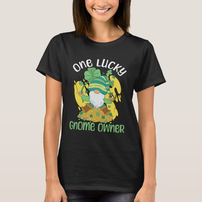 T-shirt Gnome Gardening St Patricks Day Lucky Garden Dwarf (Devant)