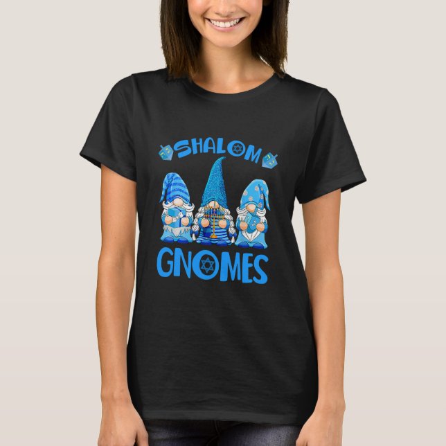 T-shirt Gnome Hanoukka Funny Jewish Shalom (Devant)