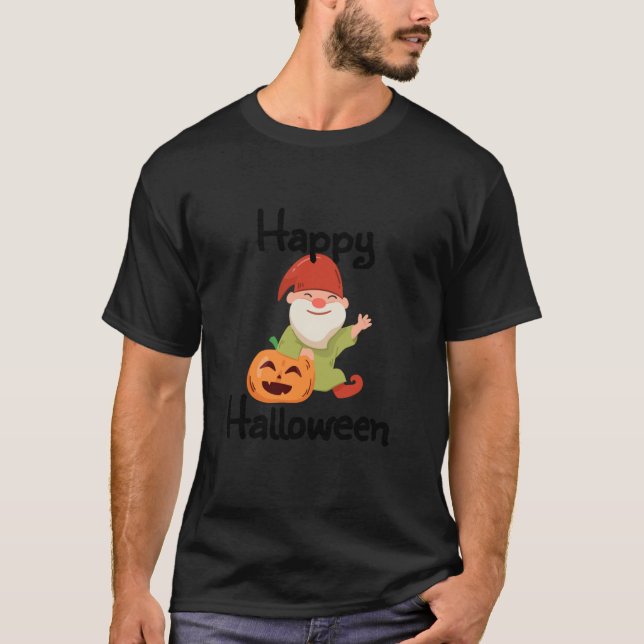 T-shirt Gnome Happy Halloween  (Devant)