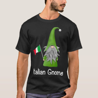 T-shirt Gnome italien tenant le drapeau de l'Italie