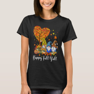 T-shirt Gnome Léopard Citrouille Automne Gno Happy Fall à