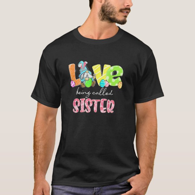 T-shirt Gnome Love Être Appelé Soeur Pâques Famille M (Devant)