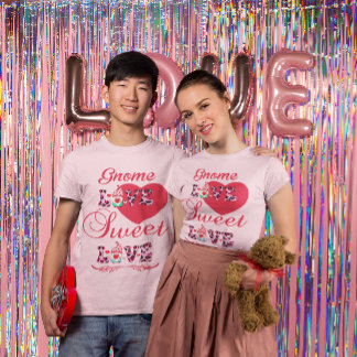 T-shirt Gnome Love Sweet Love Valentines Unisex