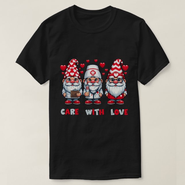 T-shirt Gnome Medical Trio: Care with Love (Design devant)