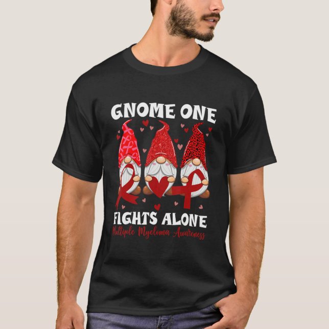T-shirt Gnome No One Fight Multiple Myeloma Awareness Alon (Devant)