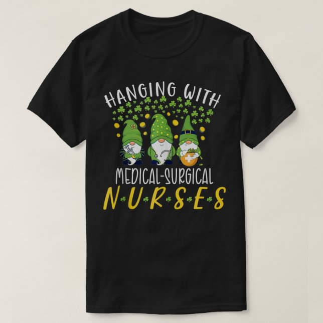 T-shirt Gnome Nurses Saint Pattys Med Surg Nurse St Patric (Design devant)