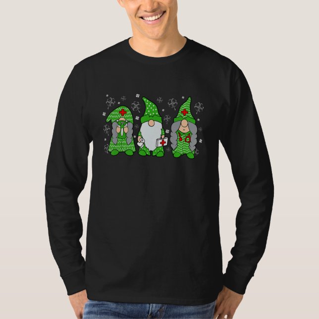 T-shirt Gnome Nurses Saint Pattys Scrub Nurse St Patricks  (Devant)