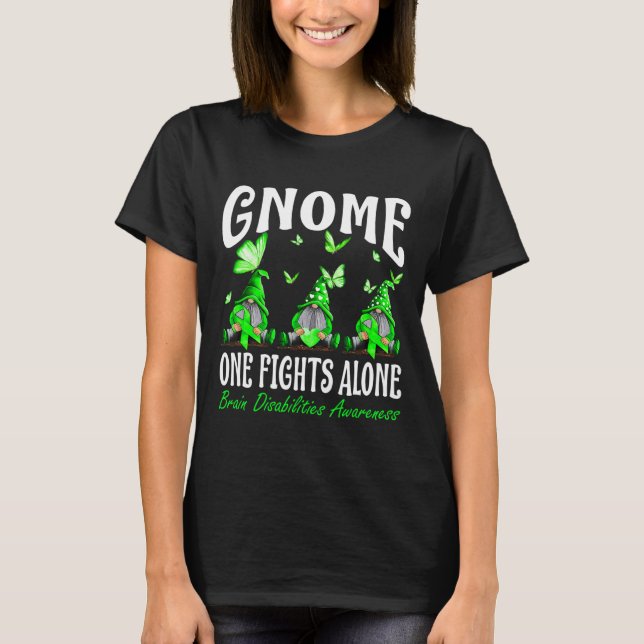 T-shirt Gnome One combat seul Cerveau invalidants (Devant)