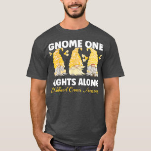 T-shirt Gnome One combat seul Gold Chilhood Cancer Aware