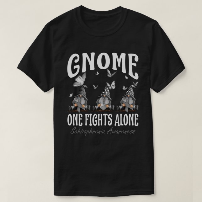 T-shirt Gnome One combat seul la sensibilisation à la schi (Design devant)