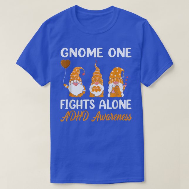 T-shirt Gnome One combat seul Orange Ribbon ADHD Lauréats (Design devant)