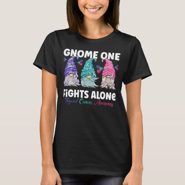 T-shirt Gnome One combat seul violet Turquoise rose Thyroï (Devant)