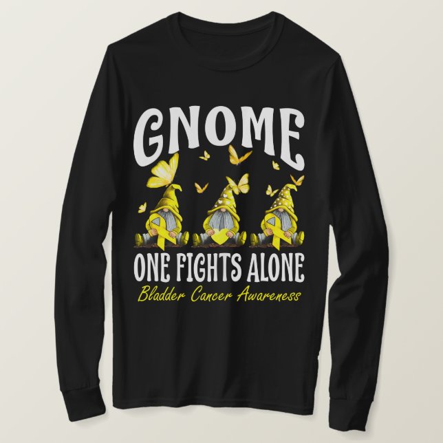 T-shirt Gnome One Fights Alone Bladder Cancer Awareness (Design devant)