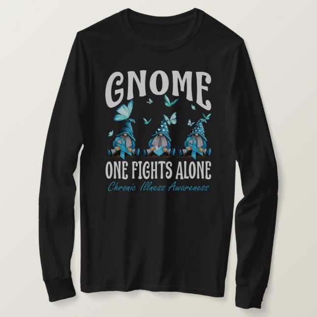 T-shirt Gnome One Fights Alone Chronic Illness Awareness (Design devant)