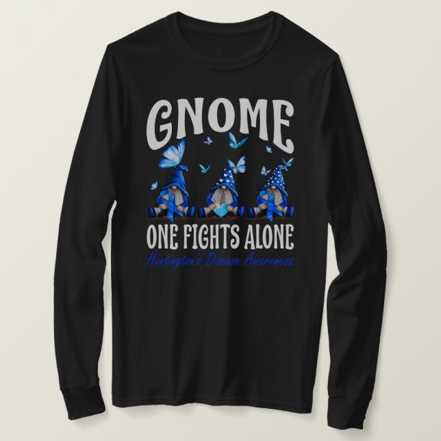 T-shirt Gnome One Fights Alone Huntington's Disease Awaren (Design devant)