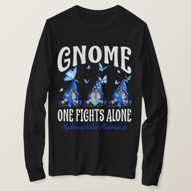 T-shirt Gnome One Fights Alone Hydrocephalus Awareness  (Design devant)