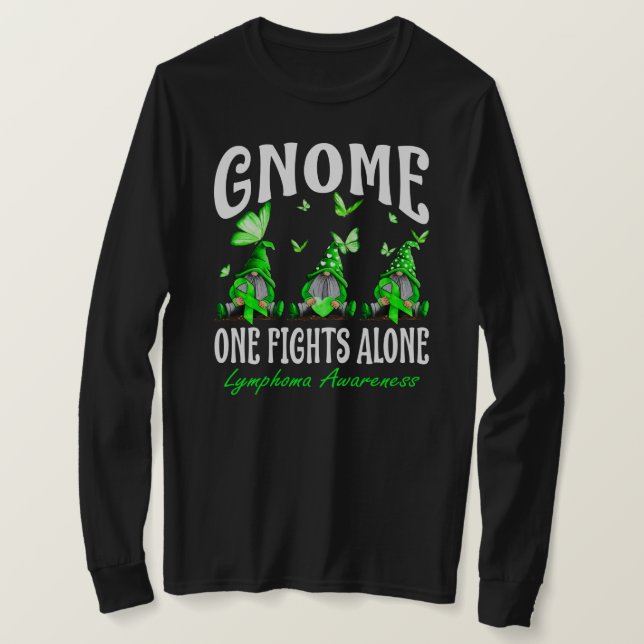 T-shirt Gnome One Fights Alone Lymphoma (Design devant)