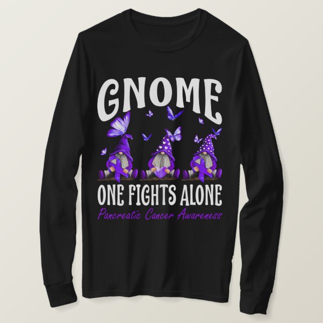 T-shirt Gnome One Fights Alone Pancreatic Cancer Awareness (Design devant)