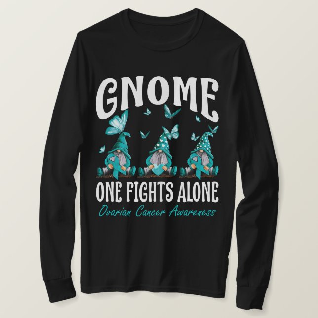 T-shirt Gnome One lutte seule contre le cancer de l'ovaire (Design devant)